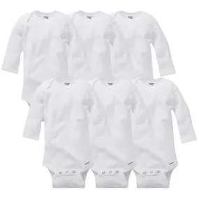 6-Pack White Long Sleeve Onesies Bodysuits