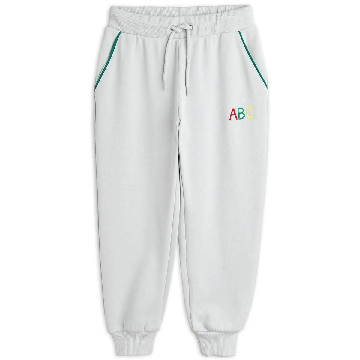 ABC Embroidered Sweatpants in Grey Melange by Mini Rodini