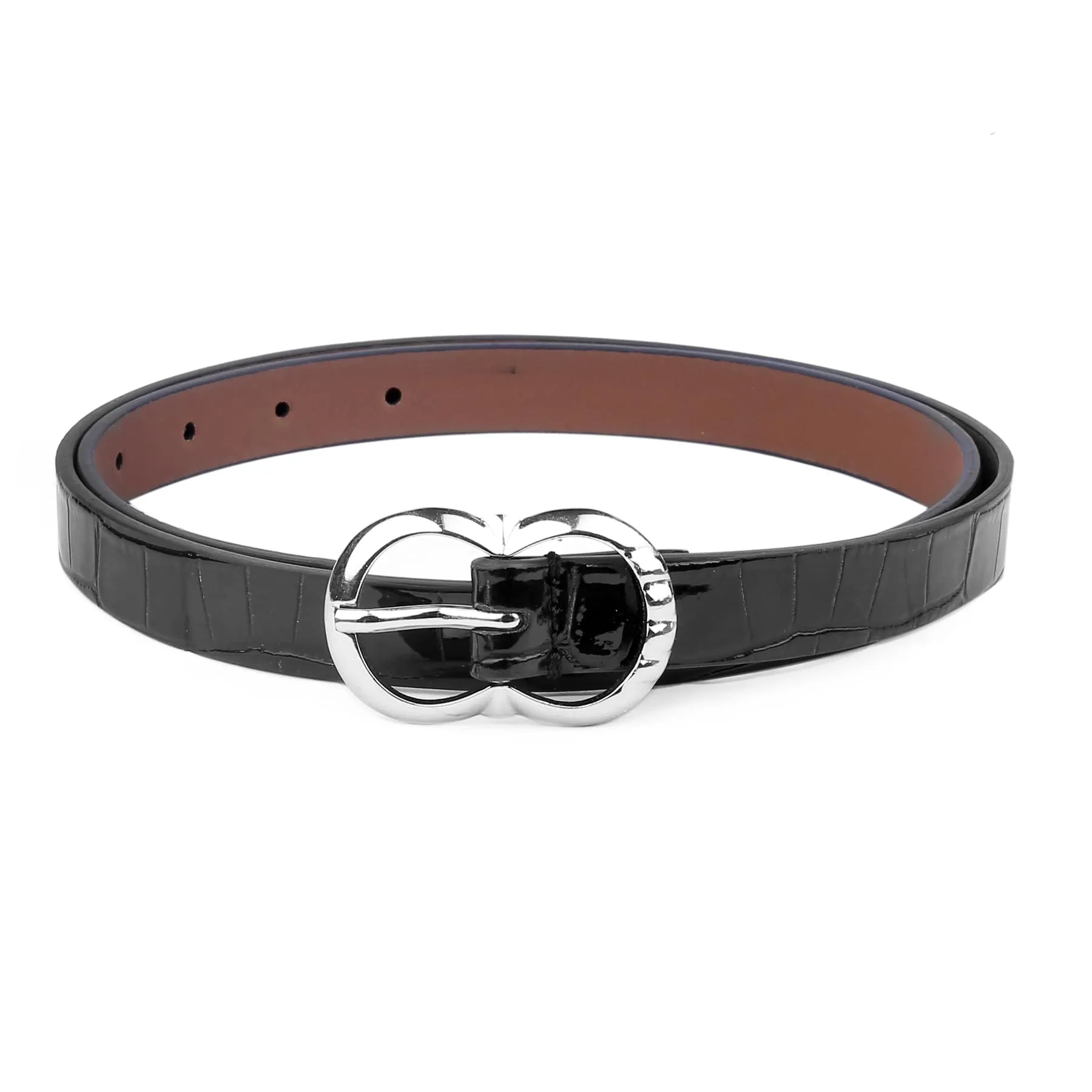 Bacca Bucci Women Leather Belts with Imported Nickle Free Buckle | Width : 20 MM | Croco Luster Belt