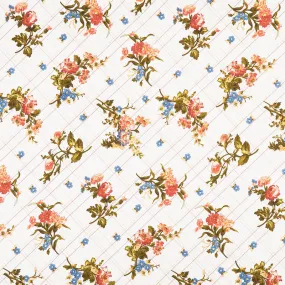 Belle Epoque - Cream Bias Plaid Floral Yardage