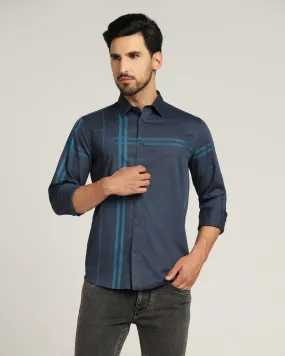 Casual Navy Check Shirt - Ginger