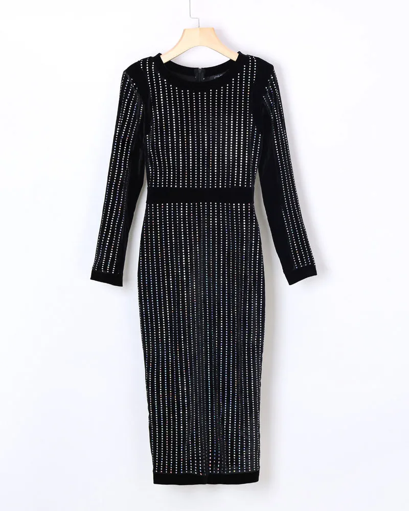 Elegant Stripes Binding Dress