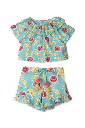 Gingersnaps Banana & Pomegranate Printed Short Set