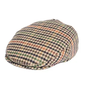 Houndstooth Mini Check Tweed Flat Cap