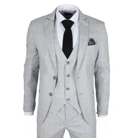 IM3 - Men's Grey Checked Tailored Fit Suit