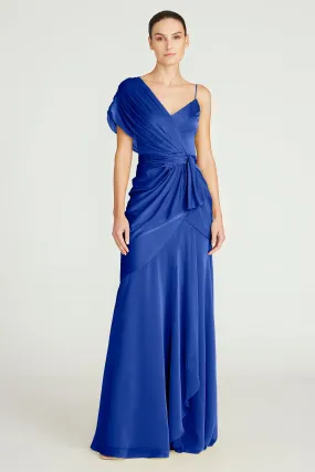 Jana Asymmetric Draped Gown