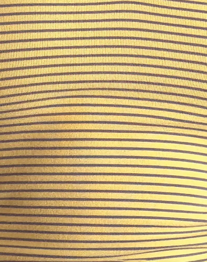 Jules Top in Stripe Jersey Yellow Grey