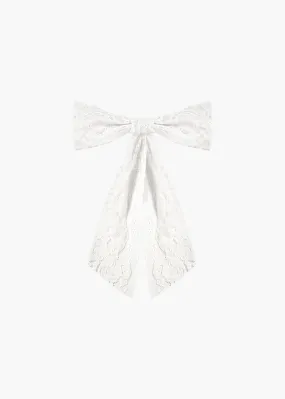 Lucia Bow Barrette -- White