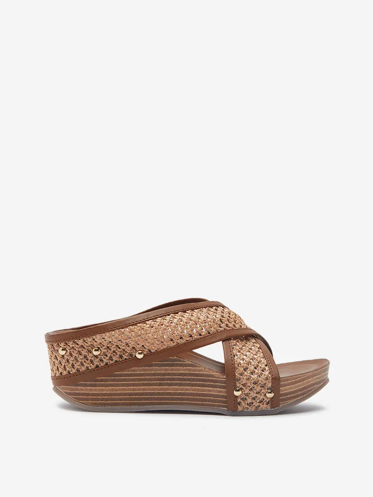 LUNA BLU Brown Wedge Heel Sandals