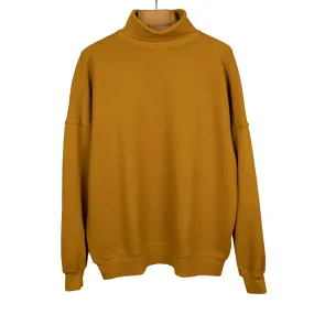 Turtleneck sweatshirt in mustard cotton fleece