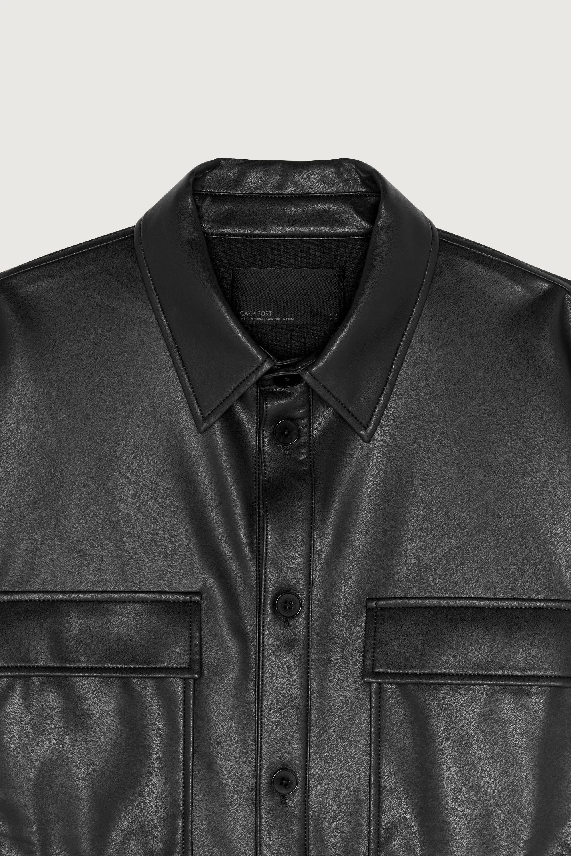 VEGAN LEATHER SHIRT JACKET