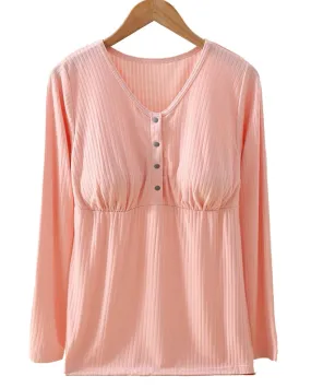 Venice Long Sleeve Nursing Top in Light Pink